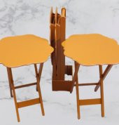 Çanta Zigon 90087 Sehpa Yonca Tk Dörtlü Model Ahşap MDF Hardal Renk Uyum El Yapım thumbnail 3