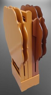 Çanta Zigon 90085 Sehpa Yonca Model Ahşap MDF Ceviz ve Hardal Renk Uyum El Yapım thumbnail 3