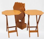 Çanta Zigon 90087 Sehpa Yonca Tk Dörtlü Model Ahşap MDF Hardal Renk Uyum El Yapım thumbnail 8