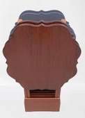 Çanta Zigon ST 90089 Sehpa Yonca Model Ahşap MDF Ceviz-Gri Renk Uyum El Yapım - 7