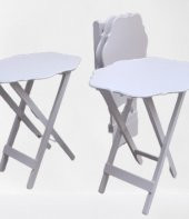 Çanta Zigon 90094 Sehpa Yonca Takım Model Ahşap MDF Parlak Beyaz Lake Renk Elyapı - 1