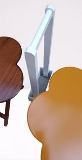 Çanta Zigon 90098 Sehpa Papatya Model 2li Tk Ahşap MDF Hardal-Beyaz Uyum El Yapım - 1