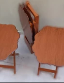 Çanta Zigon 90093 Yonca Takım Dörtlü Model Ahşap MDF parlak Ceviz Renk El Yapım - 2