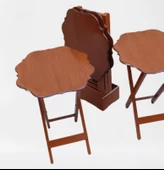Çanta Zigon 90093 Yonca Takım Dörtlü Model Ahşap MDF parlak Ceviz Renk El Yapım - 4