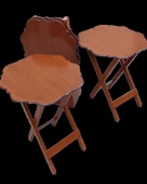 Çanta Zigon 90093 Yonca Takım Dörtlü Model Ahşap MDF parlak Ceviz Renk El Yapım - 1