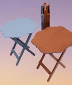 Çanta Zigon ST 90089 Sehpa Yonca Model Ahşap MDF Ceviz-Gri Renk Uyum El Yapım - 3