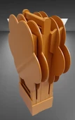 Çanta Zigon 90116 Papatya Dörtlü Model Ahşap Mdf Hardal Renk Uyumu El Yapımı - 7