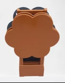 Çanta Zigon 90108 Sehpa Papatya Model Ahşap MDF Gri ve Hardal Renk Uyum El Yapım - 1