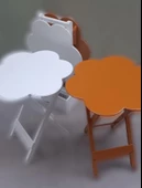 Çanta Zigon 90107 Papatya Sehpa Model Ahşap MDF Beyaz-Hardal Renk Uyum El Yapım - 2
