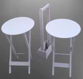 Çanta Zigon 90126 Sehpa Oval Model İkili Takım Ahşap Mdf Beyaz Renk Uyumu El Yapı - 8
