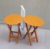 Çanta Zigon 90120 Sehpa Oval Model İkili Takım Mdf Hardal Renk Uyumu El Yapımı - 5