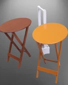 Çanta Zigon Sehpa 90118 Oval Model 2li Takım Mdf Hardal-Ceviz Renk Uyum El Yapım - 3