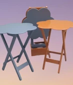 Çanta Zigon 90108 Sehpa Papatya Model Ahşap MDF Gri ve Hardal Renk Uyum El Yapım - 7