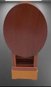 Çanta Zigon 90128 Sehpa Oval Model Ahşap Mdf Ceviz ve Hardal Renk Uyum El Yapım - 7