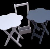 Çanta Zigon 90101 Papatya  Model 2li Tk Ahşap MDF Beyaz-Gri Renk Uyum El Yapım thumbnail 1