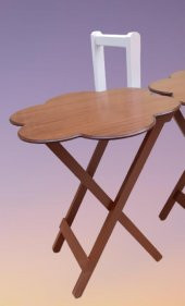 Çanta Zigon 90103 Sehpa Papatya Model 2li Takım Ahşap MDF Ceviz Renk Uyum El Yapı - 2