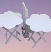 Çanta Zigon Sehpa 90105 Papatya İkili Model Takım Ahşap MDF Beyaz Renk Uyum El Yapım thumbnail 2