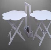 Çanta Zigon Sehpa 90105 Papatya İkili Model Takım Ahşap MDF Beyaz Renk Uyum El Yapım thumbnail 3