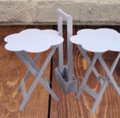 Çanta Zigon Sehpa 90105 Papatya İkili Model Takım Ahşap MDF Beyaz Renk Uyum El Yapım thumbnail 4