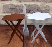 Çanta Zigon 90104 Papatya sehpa Model 2li Ahşap MDF Beyaz Ceviz Uyum El Yapım thumbnail 8