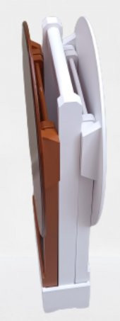 Çanta Zigon 90125 Sehpa Oval Model İkili Takım Mdf Ceviz-Beyaz Renk Uyum El Yapım - 1