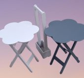 Çanta Zigon 90101 Papatya  Model 2li Tk Ahşap MDF Beyaz-Gri Renk Uyum El Yapım thumbnail 3