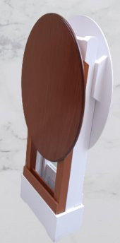 Çanta Zigon 90125 Sehpa Oval Model İkili Takım Mdf Ceviz-Beyaz Renk Uyum El Yapım - 2