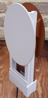 Çanta Zigon 90125 Sehpa Oval Model İkili Takım Mdf Ceviz-Beyaz Renk Uyum El Yapım - 5