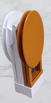 Çanta Zigon 90129 Sehpa Oval Dörtlü Ahşap Mdf Beyaz ve Hardal  Renk Uyumu El Yapı thumbnail 6