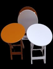 Çanta Zigon 90129 Sehpa Oval Dörtlü Ahşap Mdf Beyaz ve Hardal  Renk Uyumu El Yapı thumbnail 7