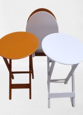 Çanta Zigon 90129 Sehpa Oval Dörtlü Ahşap Mdf Beyaz ve Hardal  Renk Uyumu El Yapı thumbnail 8