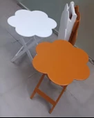 Çanta Zigon 90107 Papatya Sehpa Model Ahşap MDF Beyaz-Hardal Renk Uyum El Yapım - 3