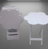 Çanta Zigon 90114 Sehpa Papatya Dörtlü Model Ahşap MDF Parlak Beyaz Renk El Yapım - 5