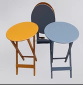 Çanta Zigon 90127 Sehpa Oval Model Dörtlü Mdf Hardal ve Gri Renk Uyumu El Yapımı - 9