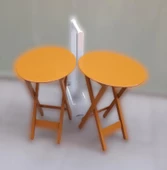 Çanta Zigon 90120 Sehpa Oval Model İkili Takım Mdf Hardal Renk Uyumu El Yapımı - 4