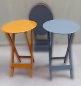 Çanta Zigon 90127 Sehpa Oval Model Dörtlü Mdf Hardal ve Gri Renk Uyumu El Yapımı - 8