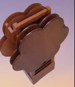 Çanta Zigon 90111 Papatya Dörtlü Model Ahşap MDF nature Ceviz Renk El Yapım thumbnail 1