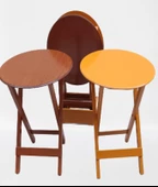 Çanta Zigon 90128 Sehpa Oval Model Ahşap Mdf Ceviz ve Hardal Renk Uyum El Yapım - 2