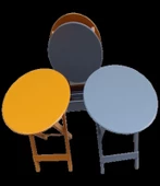 Çanta Zigon 90127 Sehpa Oval Model Dörtlü Mdf Hardal ve Gri Renk Uyumu El Yapımı - 7