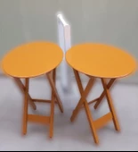 Çanta Zigon 90120 Sehpa Oval Model İkili Takım Mdf Hardal Renk Uyumu El Yapımı - 6