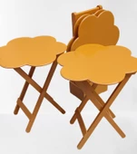 Çanta Zigon 90116 Papatya Dörtlü Model Ahşap Mdf Hardal Renk Uyumu El Yapımı - 3