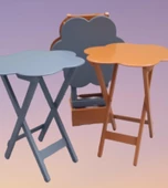 Çanta Zigon 90108 Sehpa Papatya Model Ahşap MDF Gri ve Hardal Renk Uyum El Yapım - 8