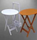 Çanta Zigon 90119 Sehpa Oval Model 2ili Takım Mdf Hardal-Beyaz Renk Uyum El Yapım thumbnail 9