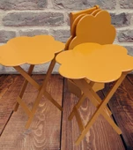 Çanta Zigon 90116 Papatya Dörtlü Model Ahşap Mdf Hardal Renk Uyumu El Yapımı - 2