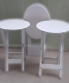 Çanta Zigon 90136 Oval sehpa Dörtlü Model Ahşap Mdf Parlak Beyaz Renk El Yapım - 4