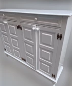 Ayakkabılık 12231 Kare Çok amaç Model Kayın aslanayak Parlak Beyaz 4Kapı El Yapı - 3