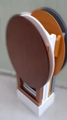 Çanta Zigon 90137 Oval Dörtlü Model ahşap Mdf Gri Ceviz Beyaz Hardal Renk Uyum - 5