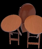Çanta Zigon OVAL 90135 Dörtlü Model Ahşap MDF Parlak Ceviz Lake El Yapımı - 4