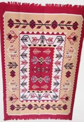 Kilim Antik 140-215 Otantik 90155 Motifler Model Naturel Boya Çift Taraf El yapım - 1