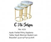 Brc 17537 Zigon C MODEL Gold Kaplama renk Kırılmz Temper Beyz mermer cam El Yapım - 4